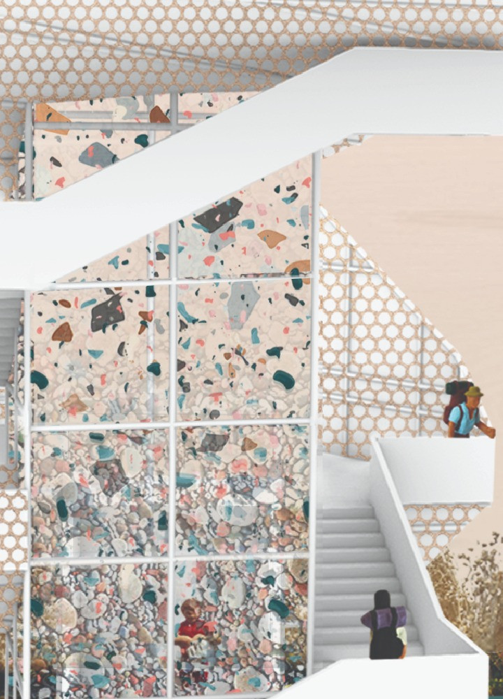 Gabion Walls Integrate with Historical Stigas to Enhance Community Interaction