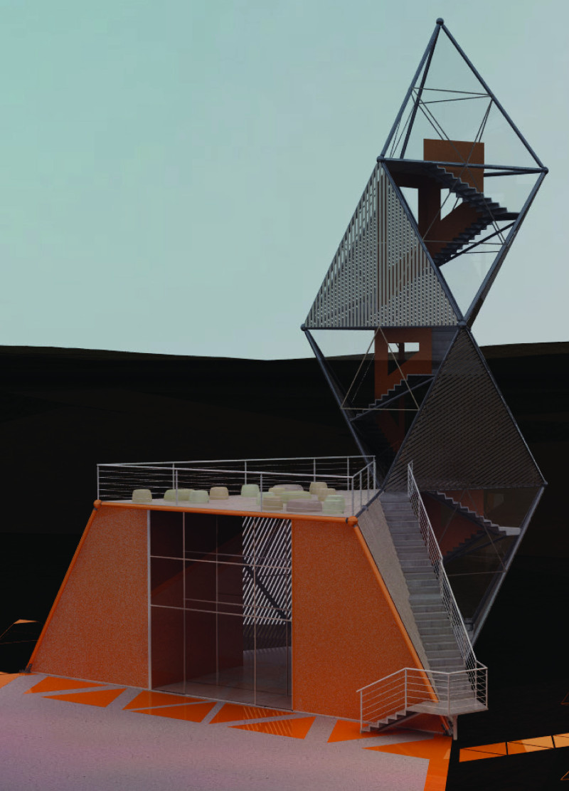 Solar-Illuminated Paths and Structural Steel Towers in Icelandic Landscape