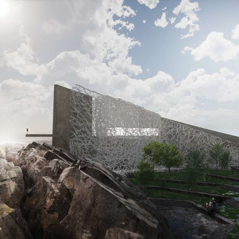 Cantilevered Lookouts and Carbon-Sequestering Concrete in Icelandic Landscape