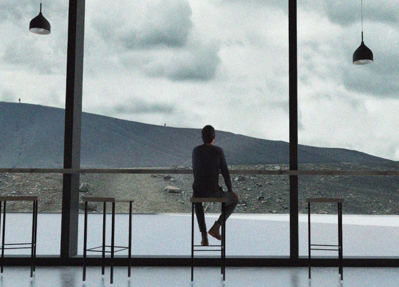 Volcanic Soil Integration and Stone Features in a Community Visitor Center