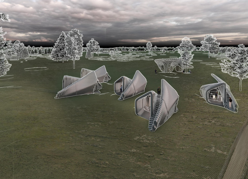 Tree Bark Huts with 3d-Printed Geopolymer Structures for Eco-Friendly Retreats