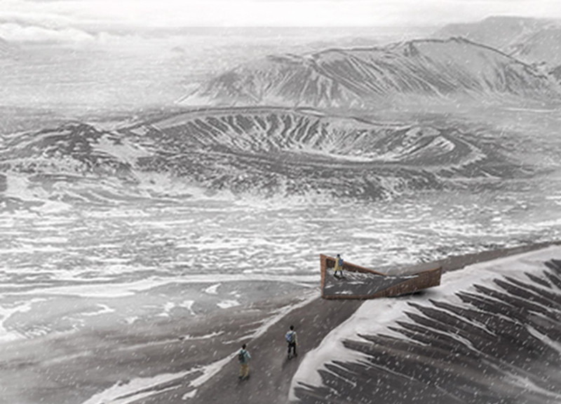 Corten Steel Cladding and Walkable Waterproofing in a Volcanic Landscape