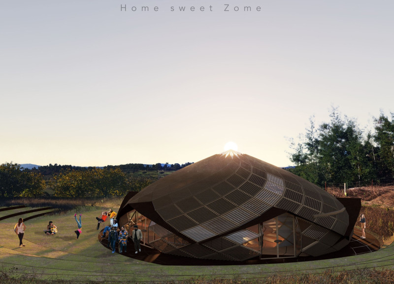 Cork Insulation and Stepped Terraces Define a Sustainable Community Home