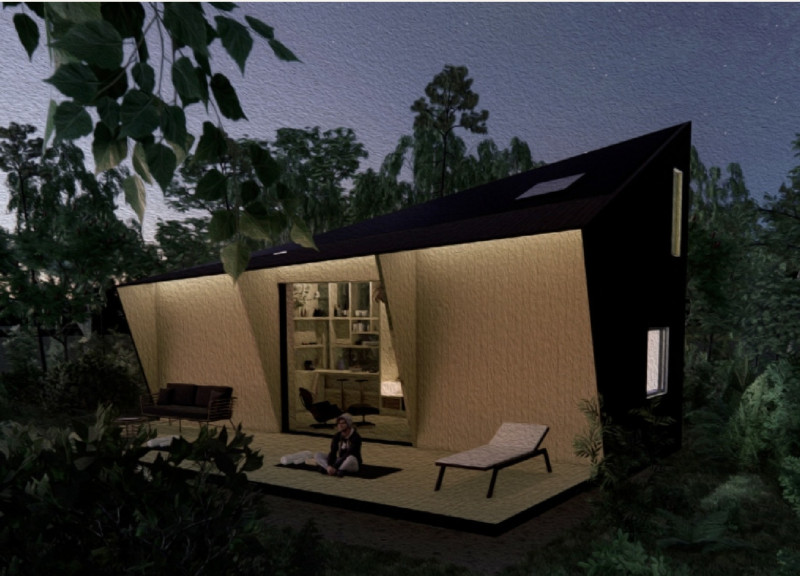 Upcycled Timber Micro-Home Integrated with Miyawaki Forest