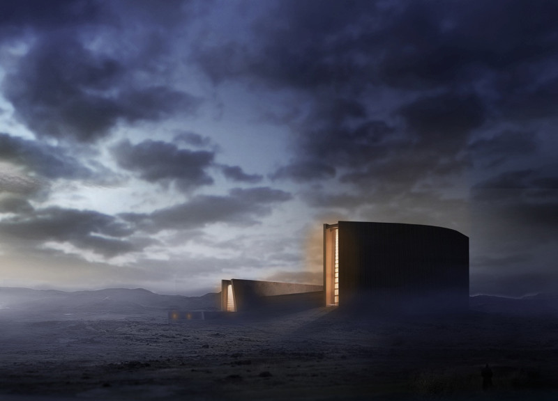 Heavy Timber Structures Enveloping a Sunken Atrium in a Cinematic Experience