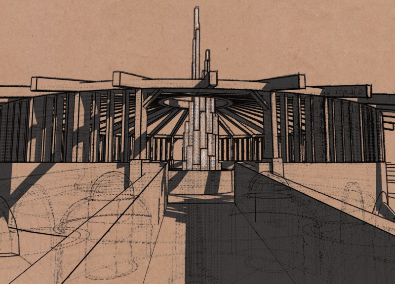 Circular Columbarium with Textured Concrete and Ash Finishes for Communal Reflection