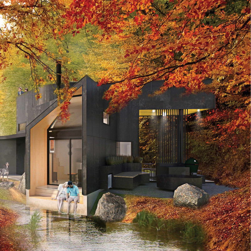 Weathered Steel Panels and Radiant Concrete Define Compact Family Living