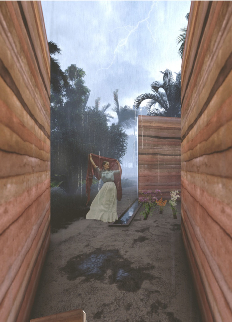 Compacted Earth and Reinforced Concrete Temple Celebrating Local Biodiversity