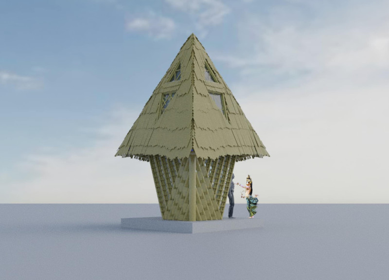 Bamboo Structure Emphasizing Natural Light and Open Spaces