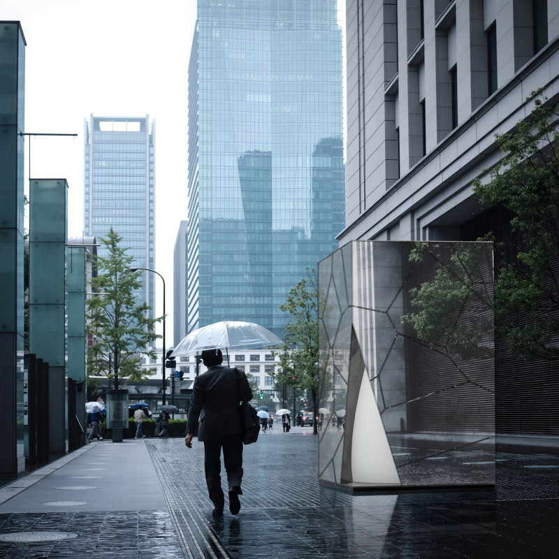 Reflective Cabin with Circular Design for Urban Contemplation