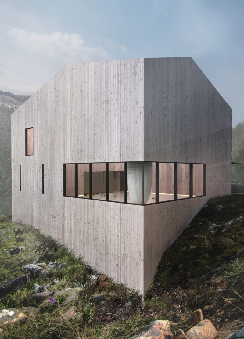 Monolithic Retreat Crafted from Cross-Laminated Timber with Expansive Valley Views