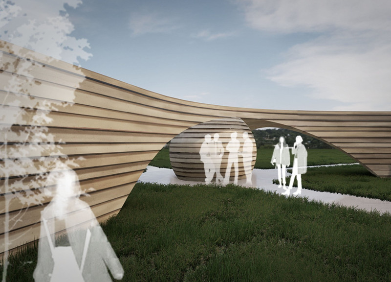 Erosion Checks and Rammed Earth Shape a Community Gathering Space