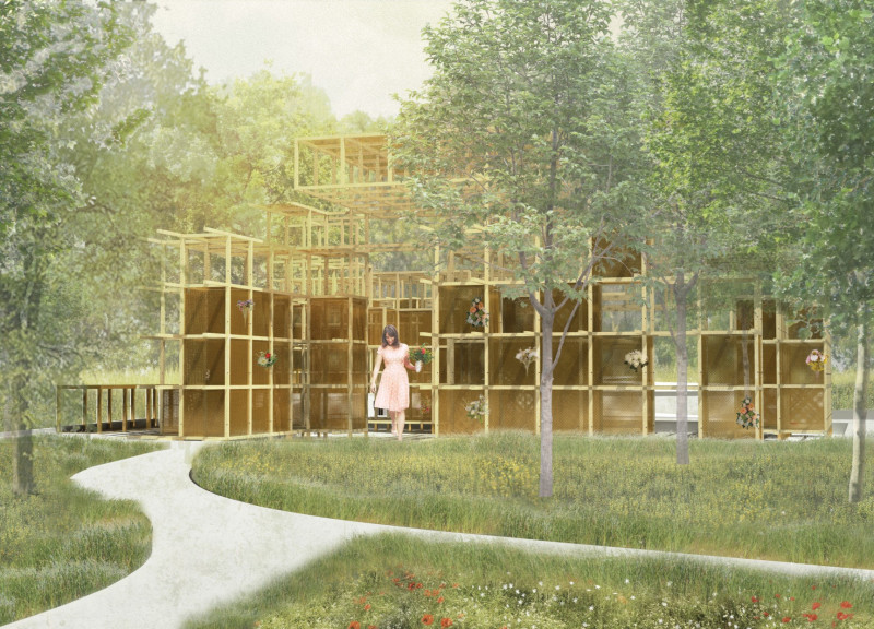 Perforated Bronze Niches Among Biodiverse Forest Landscapes