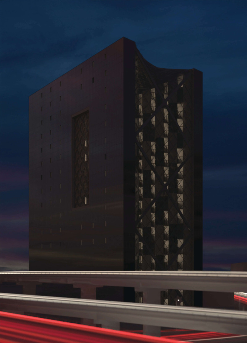 Inward-Facing Apartments with Vertical Gardens and Energy-Generating Solar Cells