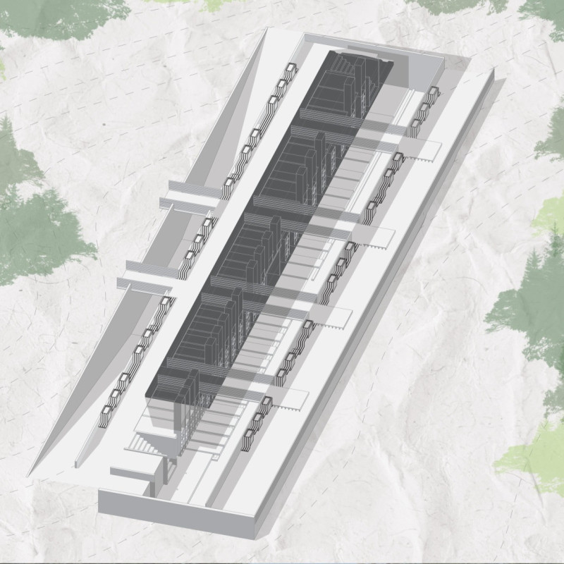 Columbarium Emphasizing Light and Reflection Through Interconnected Zones