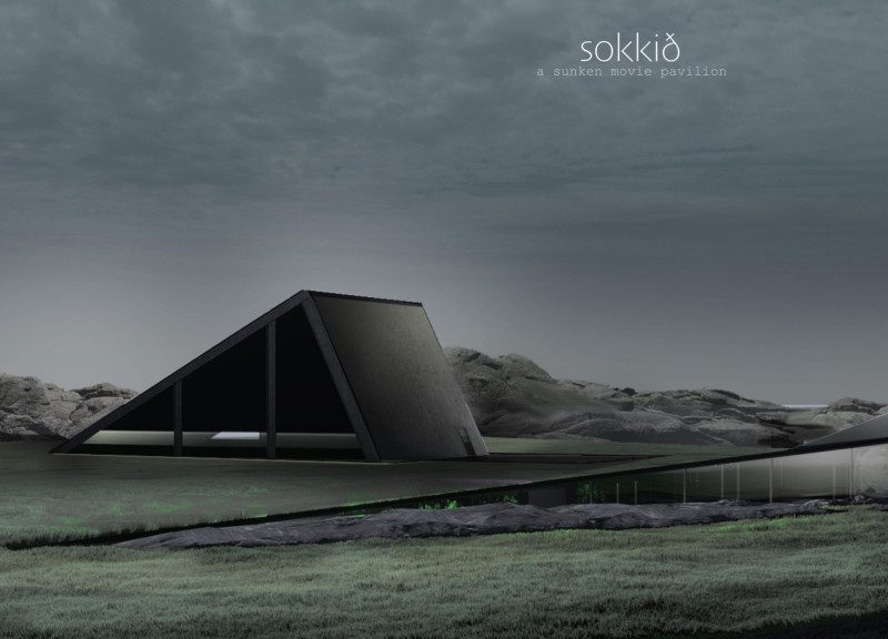 Cave-Like Pavilion Embracing Concrete and Aluminum in the Icelandic Landscape