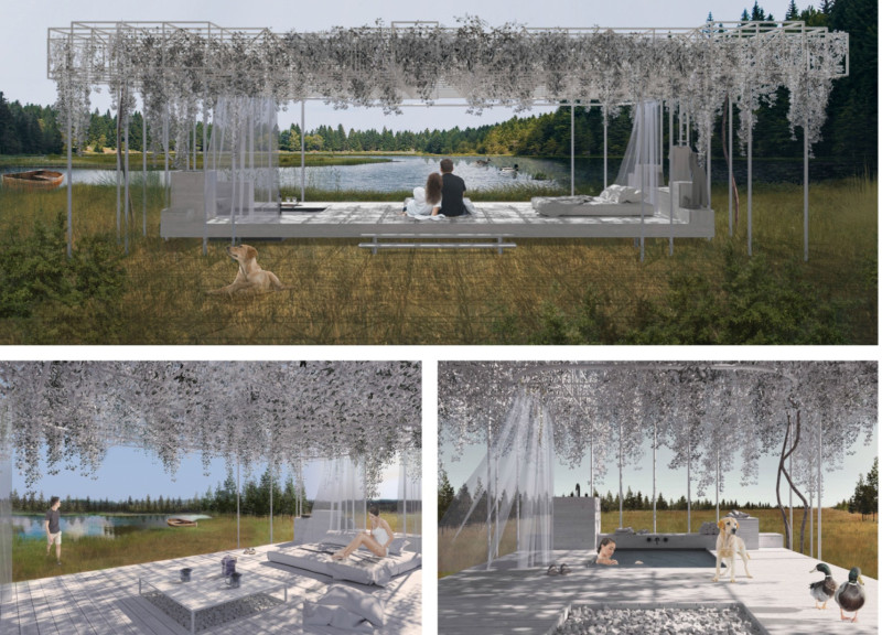 Wisteria-Covered Retreat with Recycled Timber Elements