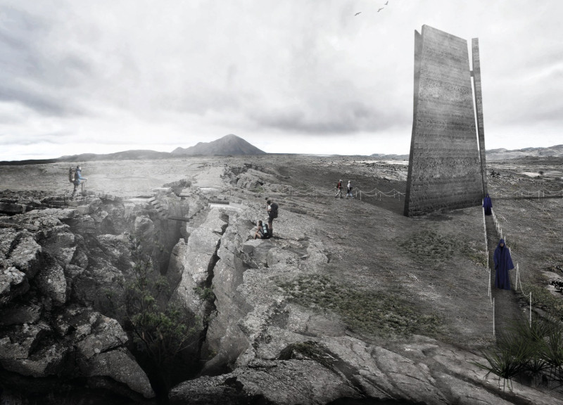 Vertical Structure of Rammed Earth Emphasizing Natural Light in Remote Landscape