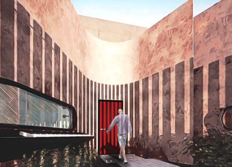 Corten Steel Wall and Memory Foam Spaces for Visually Impaired Living