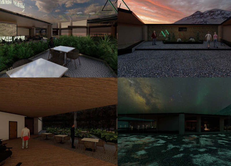 Crater-Inspired Restaurant Featuring Thermal Water and Double Crystal Roof