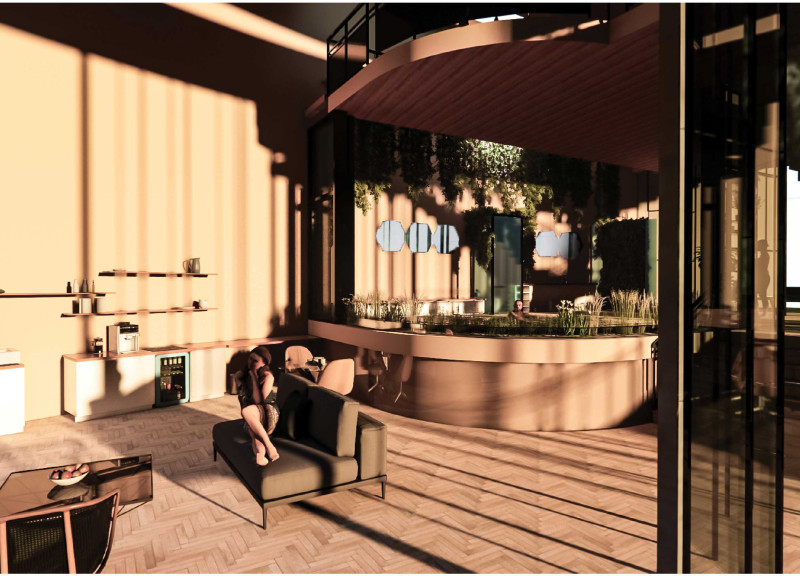 Reflective Facade and Honeycomb Geometry Create a Retreat in Nature