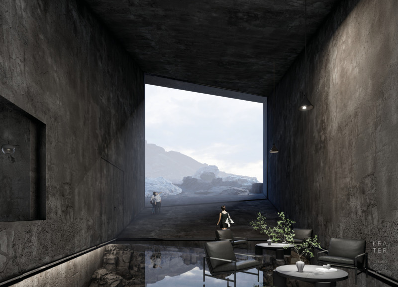 Volcanic Experience Enhanced by Transparent Floors and Mineral Materials