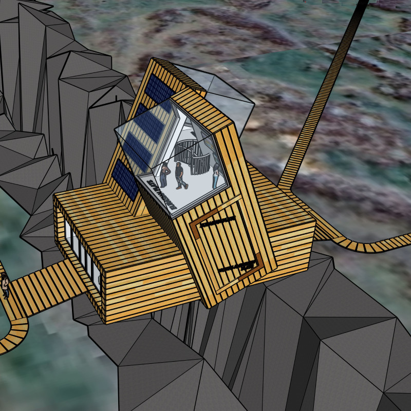 Observation Platforms Featuring Straw Insulation at Tectonic Junction