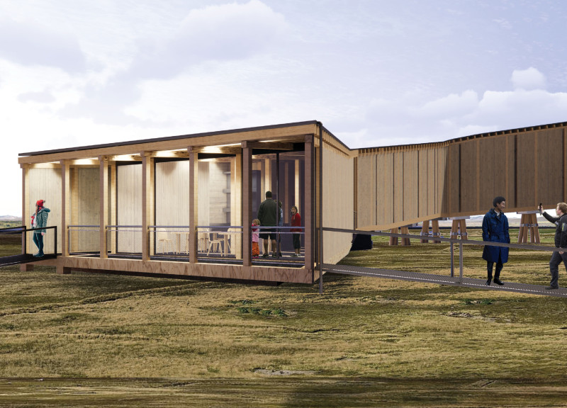 Geothermal Viewing Piers Surrounded by Natural Landscapes