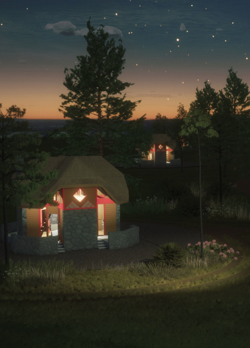 Thatch Roof Cabins Merging Stonework and Timber with Natural Landscapes