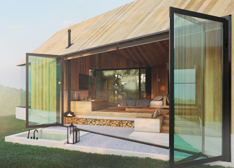 Rammed Earth Retreat Embracing Nature with Cave-Like Entrance