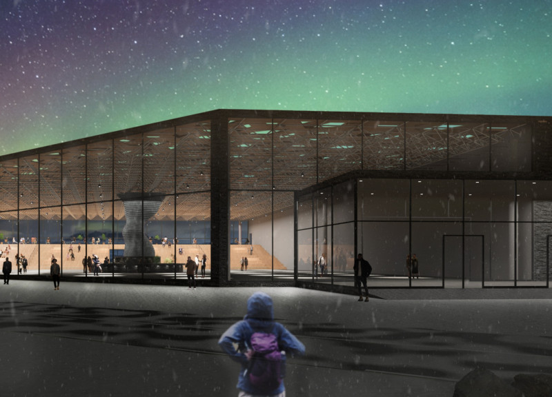 Natural Light and Dark Corridor Enhance Community Engagement in Film Pavilion