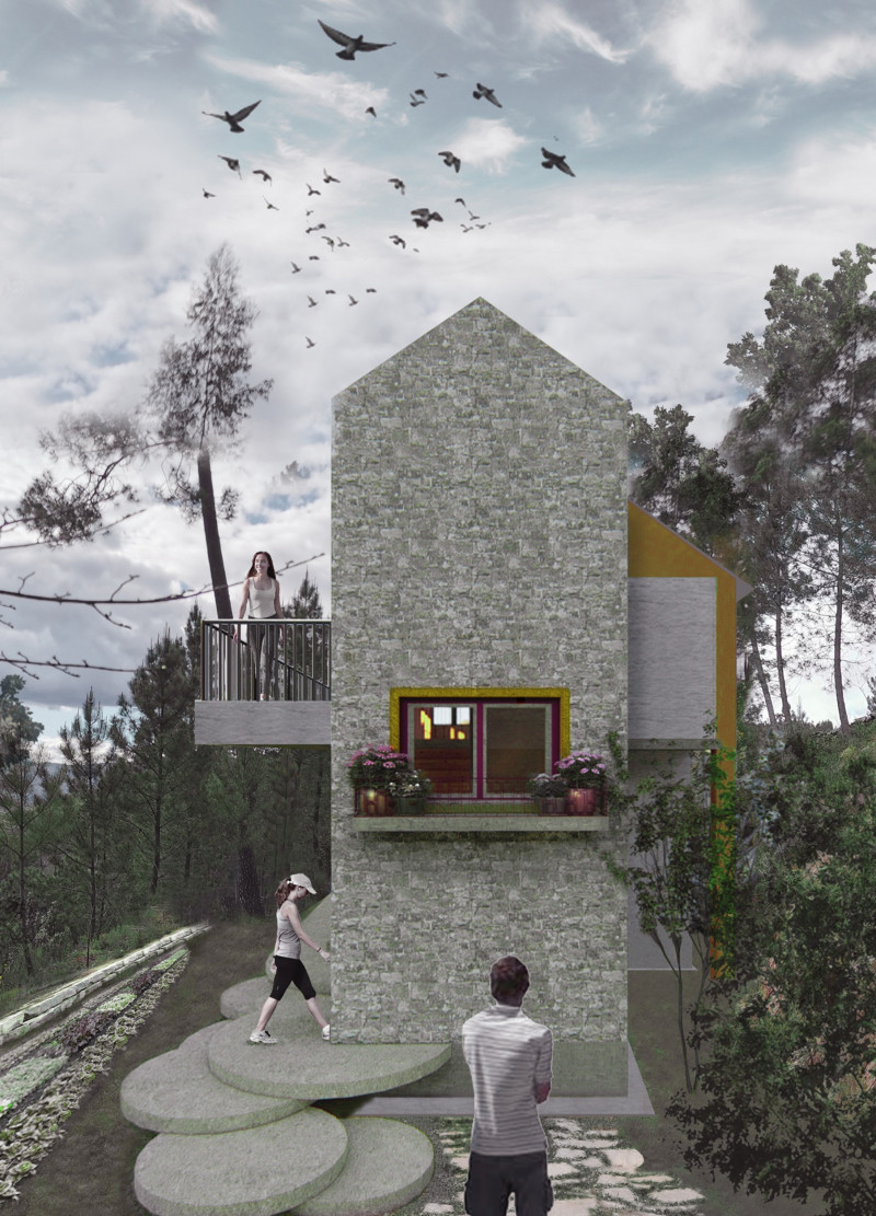 Timber Framework Inspired by Chakras in a Natural Setting