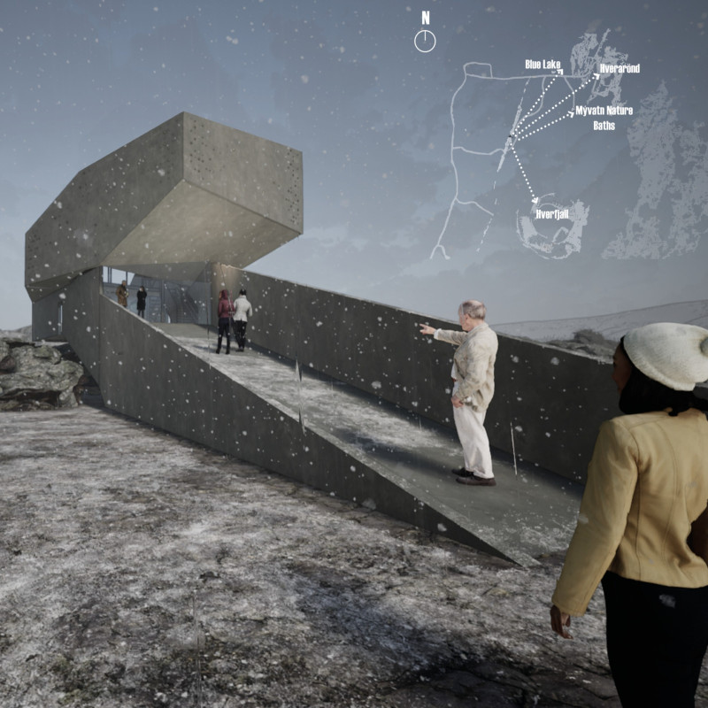 Carbon-Proofed Concrete Structure Embracing Natural Light in a Volcanic Landscape