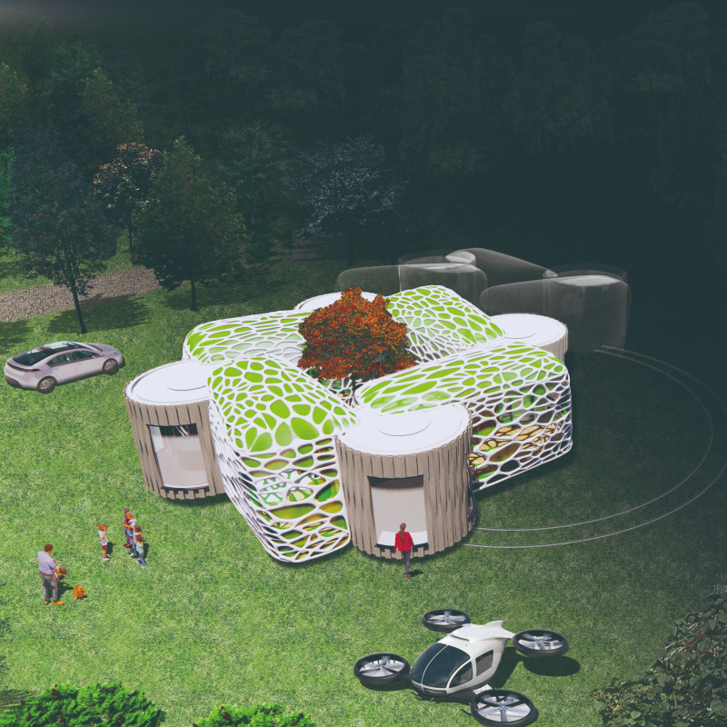 Kinetic Living Spaces with Steel Frame and Polycarbonate Panels