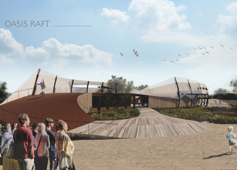 Sculptural Roof Design Featuring Passive Cooling Through Natural Ventilation and Charred Wood Elements in an Environmental Education Hub