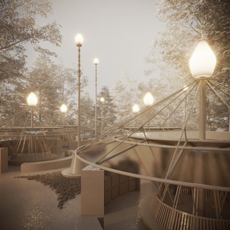 Charred Wood Shingles and Natural Light Define a Multifunctional Memorial Pavilion