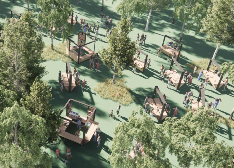 Charred Timber Accents and Modular Design Enhance Outdoor Dining Experience