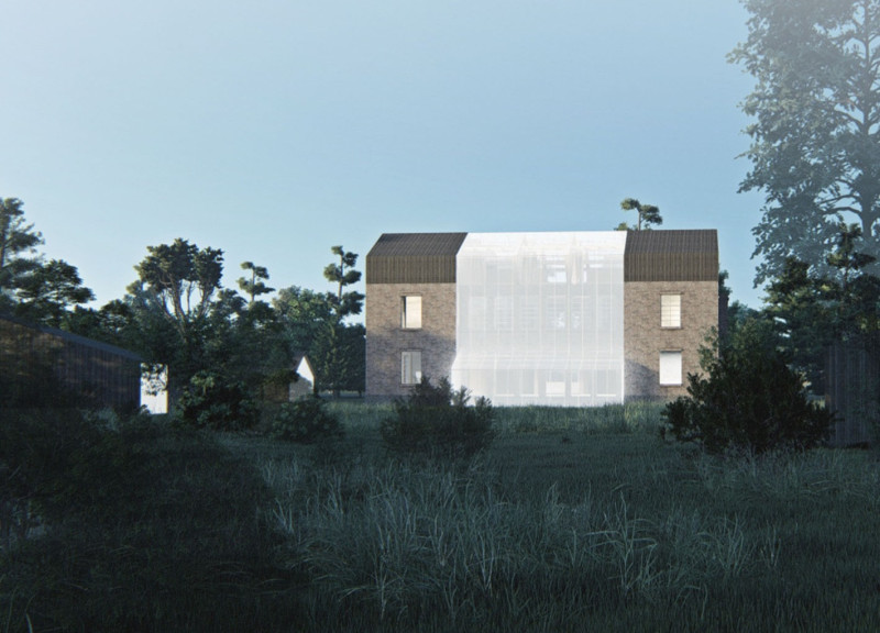 Triple-Height Space Embracing Wood and Community Functions