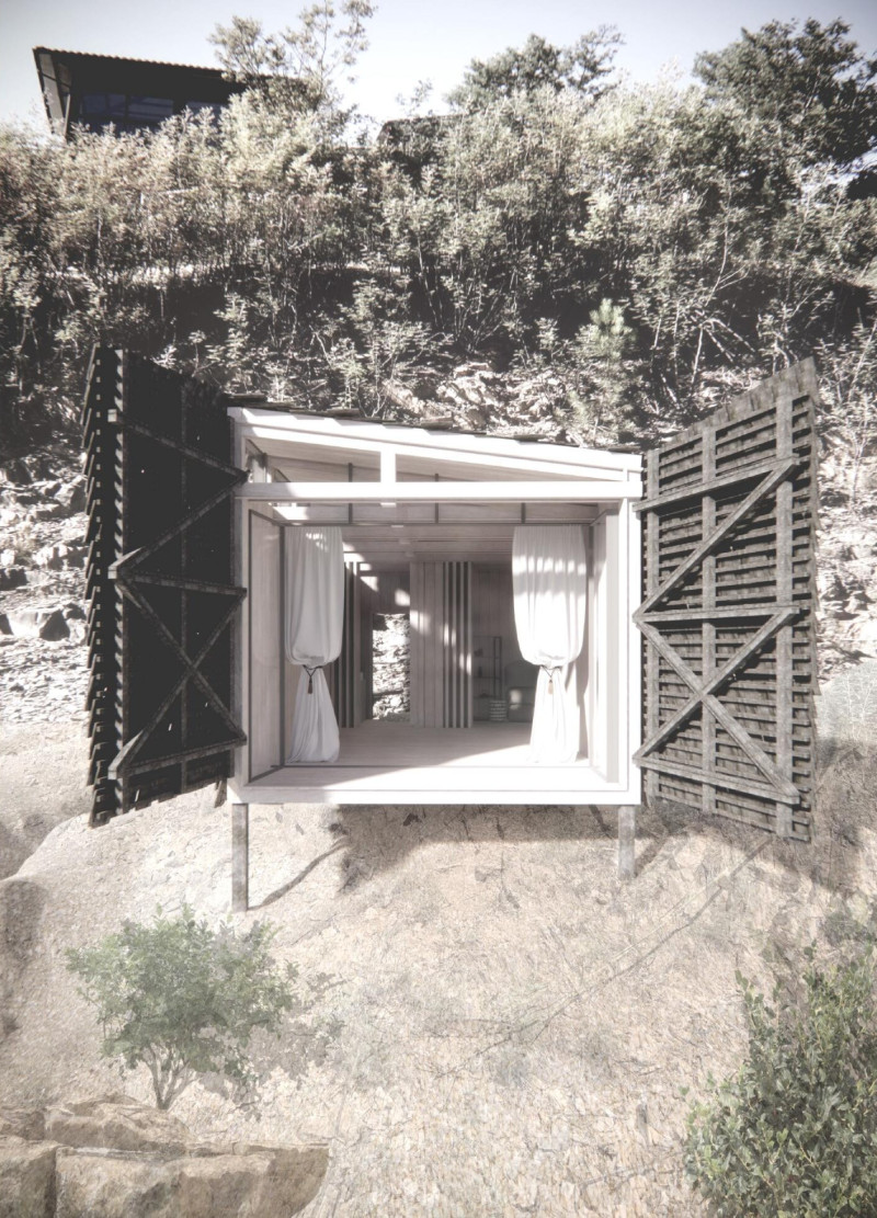 An Eco-Friendly Cabin Ensemble Promoting Mindfulness and Reflection