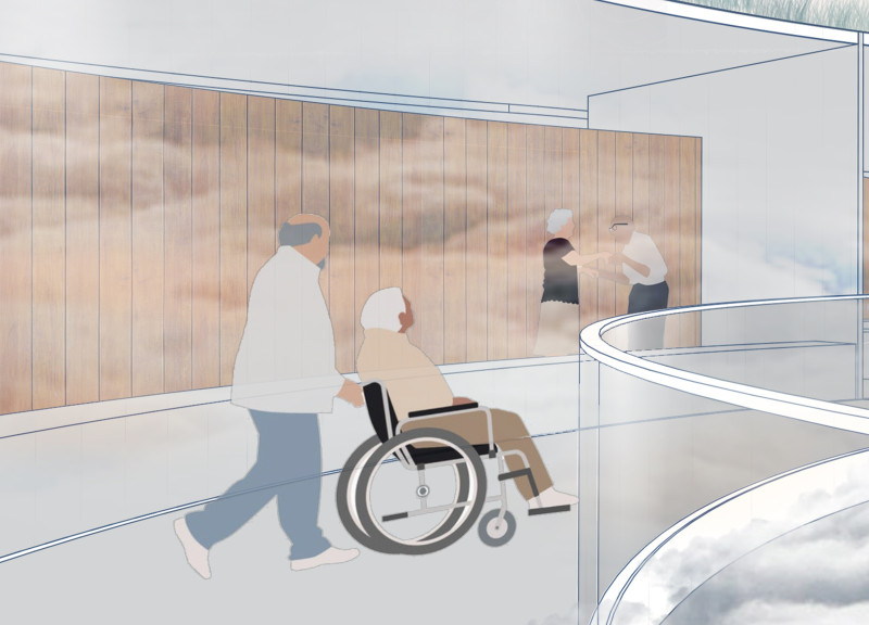 Floating Wellness Retreat with Steel Beams and Green Walls