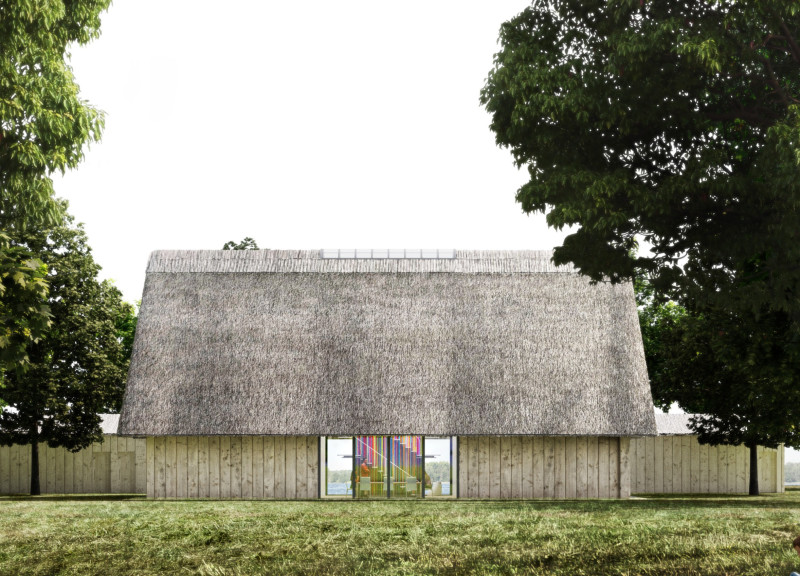 Thatched Roof Retreat Embracing Local Biodiversity and Natural Materials