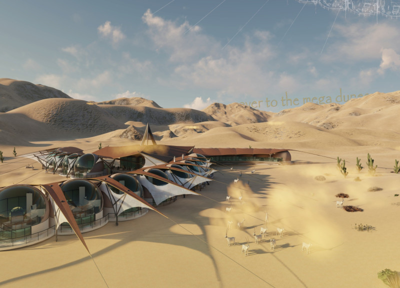 Canvas Shelters Embracing Wind Dynamics in Arid Desert Lodging