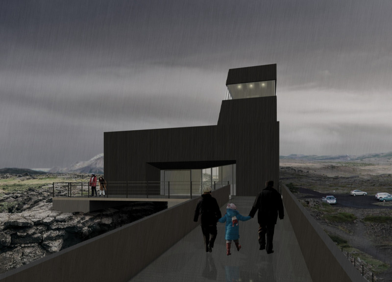 Tectonic Strata Pavilion with Corrugated Metal and Concrete Elements