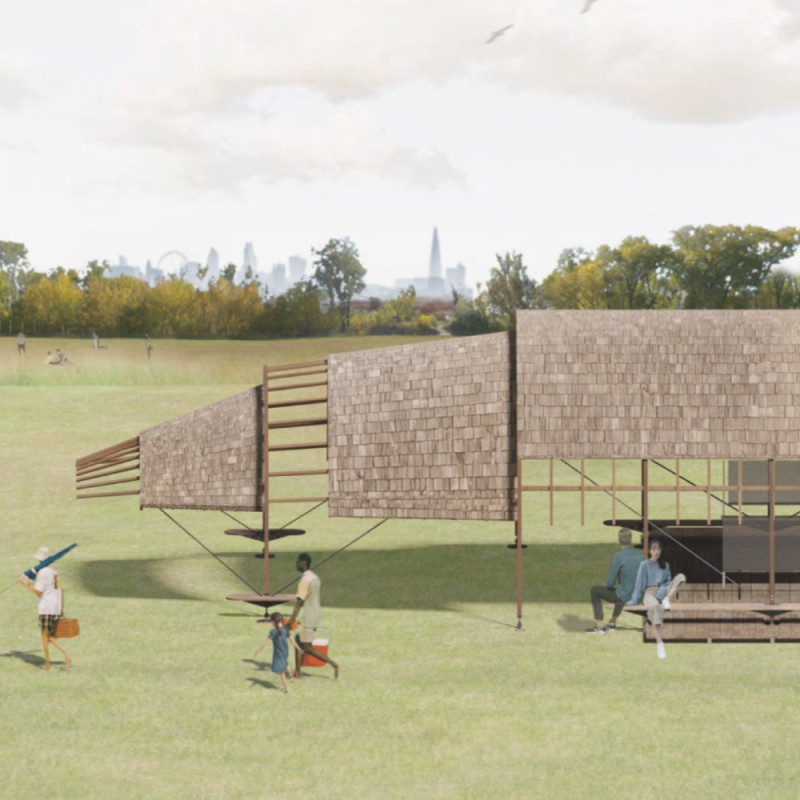 Cypress Bark Pavilion Emphasizing Educational Engagement Through Timber Arches