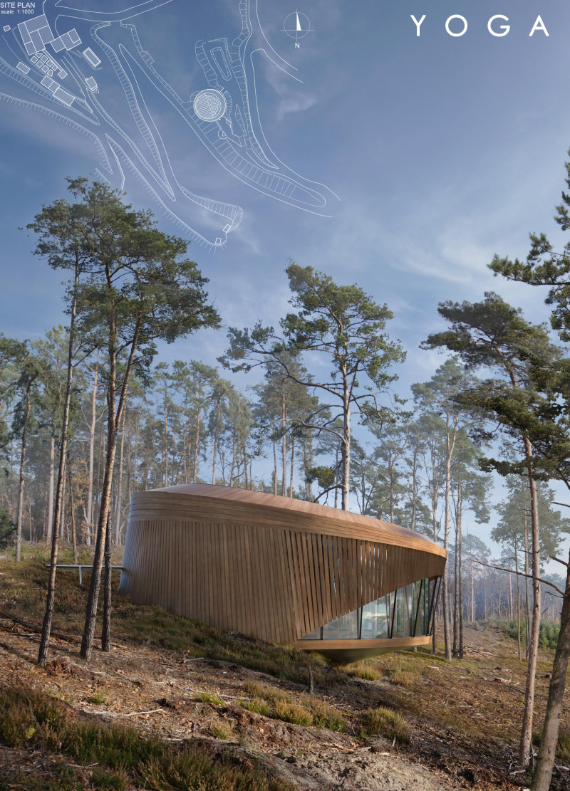 Overhanging Yoga Space with Natural Wood and Expansive Views