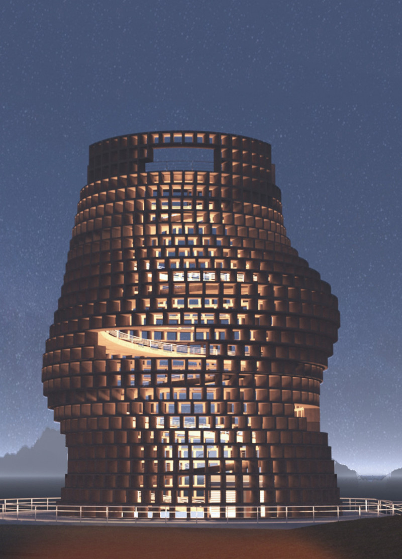 Cubic Viewing Platforms Amid Tectonic Landscapes