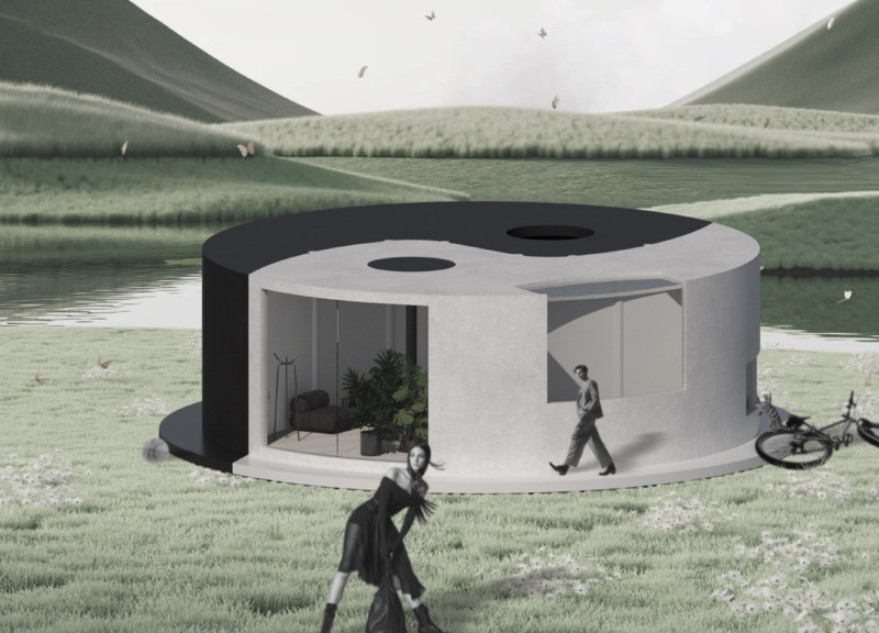 Natural Light Play in a Lightweight Concrete Residence with Macro-Zones