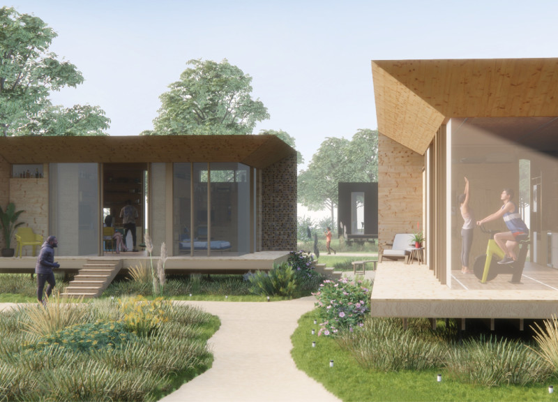 Movable Shelving System in Cross-Laminated Timber Microhome