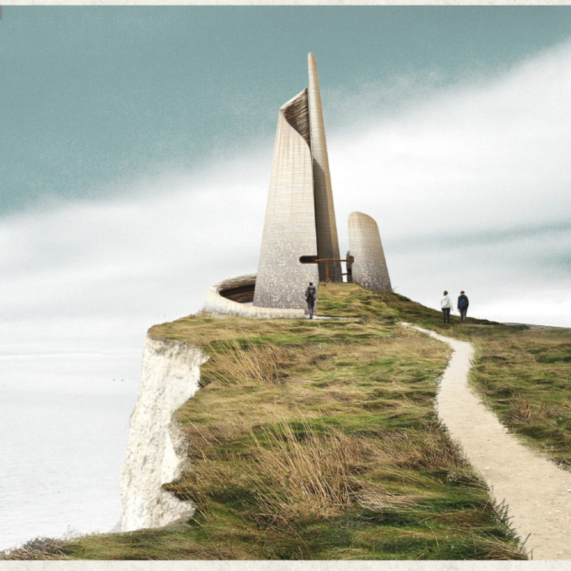 Rammed Earth Walls and Corten Steel Transform a Coastal Reflection Space