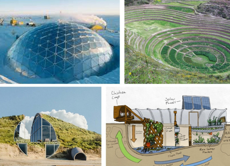 Aquaculture Integration and Community Gardens Enclosed by Terraced Vegetation